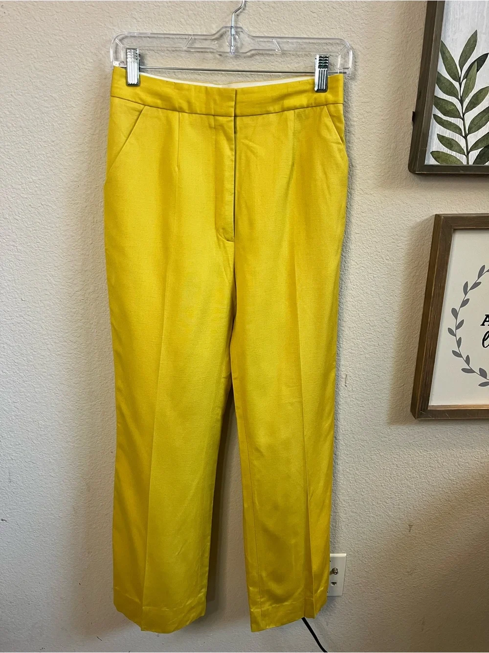 Stella McCartney Canary Yellow Straight-Leg Trousers - Size 40